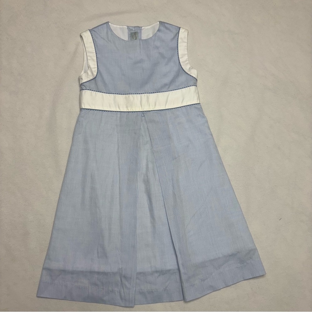Papo d'Anjo Light Blue and White Formal Kids Dress Size 6